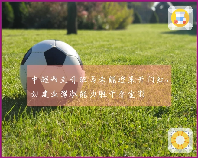 中超两支升班马未能迎来开门红，刘建业驾驭能力胜于李金羽