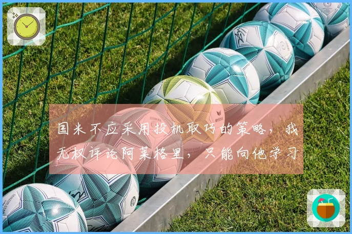 国米不应采用投机取巧的策略，我无权评论阿莱格里，只能向他学习
